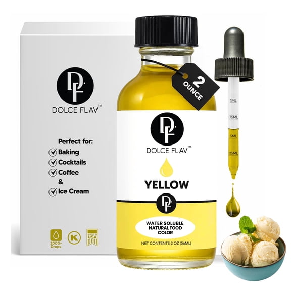 Natural Yellow Food Color | Dolce Flav | 2 Oz.