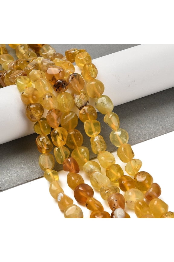 Natural Yellow Opal Beads Strands Nuggets Tumbled Stone 7~13x4.5~10x4.5~10mm Hole: 1.2mm 44~46pcs/strand 15.08''~16.14''(38.3~41cm)