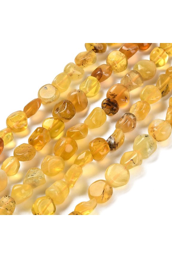 Natural Yellow Opal Beads Strands Nuggets Tumbled Stone 7~13x4.5~10x4.5~10mm Hole: 1.2mm about 44~46pcs/strand 15.08''~16.14''(38.3~41cm)