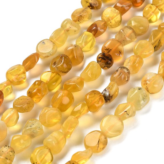 Natural Yellow Opal Beads Strands Tumbled Stone 7~13x4.5~10x4.5~10mm Hole: 1.2mm 44~46pcs/strand 15.08''~16.14''(38.3~41cm)