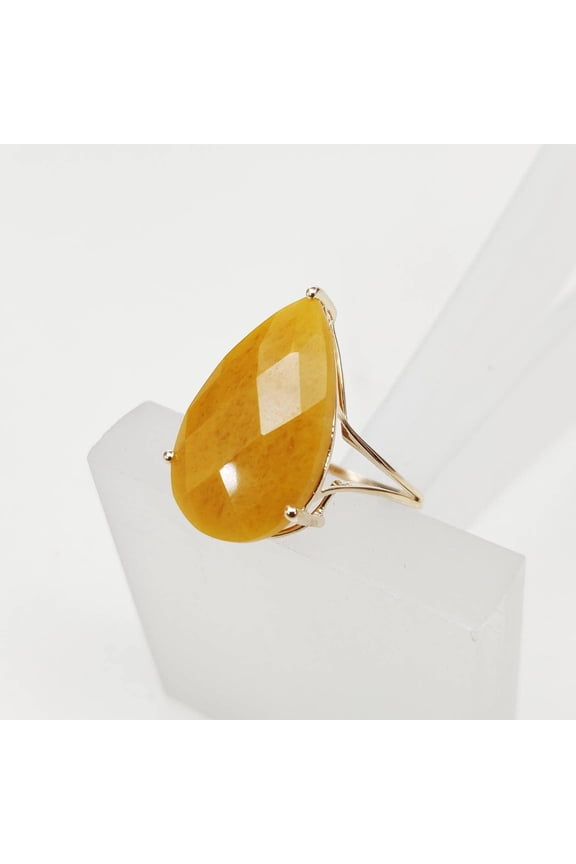 Natural Yellow Quartz Ring, 10K Solid Yellow Gold Ring, Yellow Quartz Ring, January Birthstone, Dainty Quartz Ring, Wedding Gift