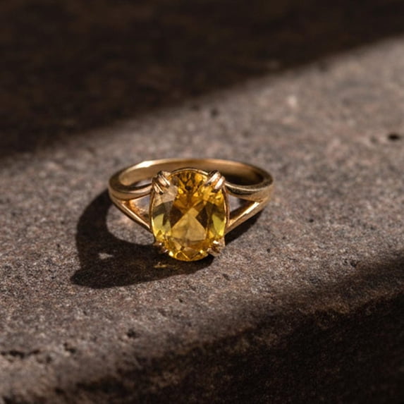 Natural Yellow Sapphire 925 Sterling Silver Ring, Gift for Her, Pukharaj Ring, Birthstone Rings ,Gift For Her