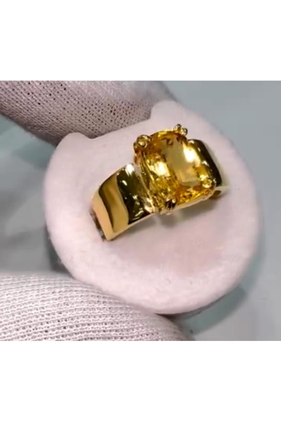 Natural Yellow Sapphire 925 Sterling Silver Ring, Gift for Her, Pukharaj Ring, Birthstone Rings ,Gift For Her