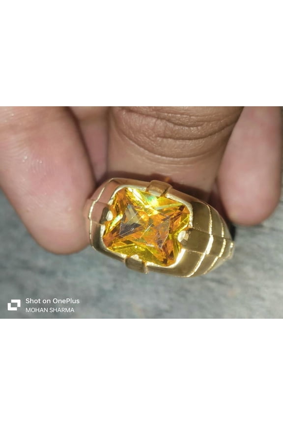Natural Yellow Sapphire 933 Sterling Silver Ring, Gift for Her, Pukharaj Ring, Birthstone Rings ,Gift For Her