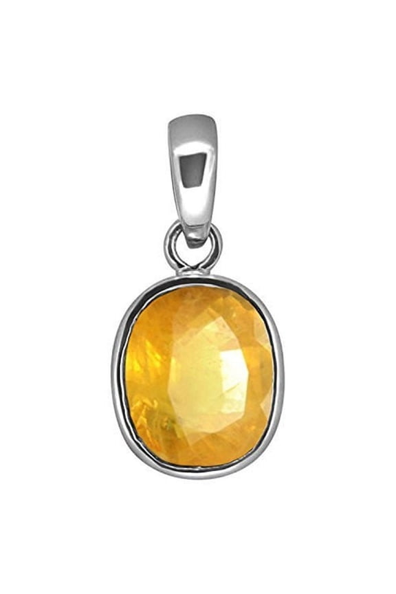 Natural Yellow Sapphire Pendant Silver Pendant Handmade Pendant may birthstone emerald jewelry locket chain Promise Pendant
