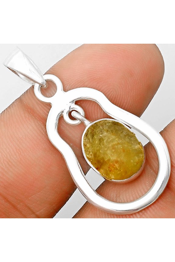 Natural Yellow Scapolite Rough 925 Sterling Silver Pendant Jewelry P-1171 SDP135961