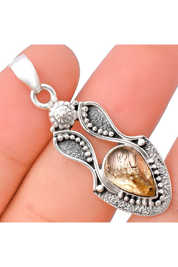 Natural Yellow Scapolite Rough 925 Sterling Silver Pendant Jewelry P-1277 SDP140555