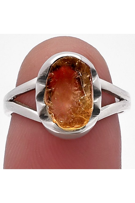 Natural Yellow Scapolite Rough 925 Sterling Silver Ring s.6.5 Jewelry R-1438 SDR220188