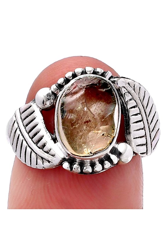 Natural Yellow Scapolite Rough 925 Sterling Silver Ring s.7.5 Jewelry R-1272 SDR222215