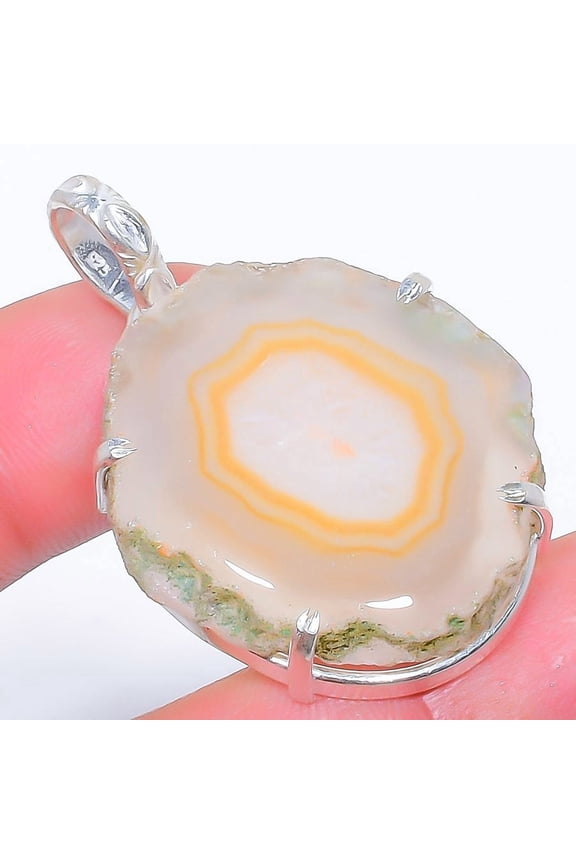 Natural Yellow Solar Quartz Drusy Gemstone 925 Silver Pendant 1.7", Drusy Quartz Pendant, Gemstone Pendant