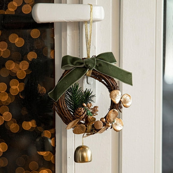 Natural Yule Christmas Wreath - Handcrafted Dried Botanical Decor with Pinecones for Farmhouse Holiday Decorating