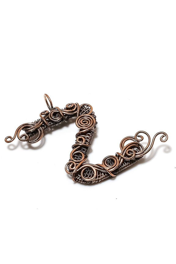 Natural Z Look Gemstone Handmade Copper Wire Wrap Jewelry Pendant 2.17"