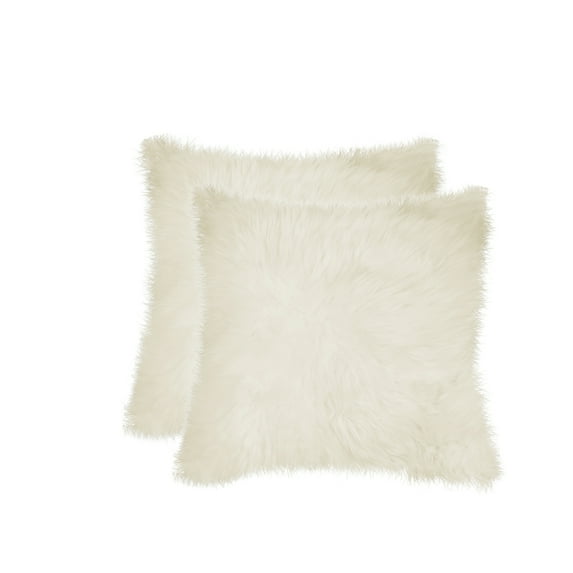 Natural Zealand Sheepskin Pillow 2-Pack 12x20 Natural Soft Decorative Cushion