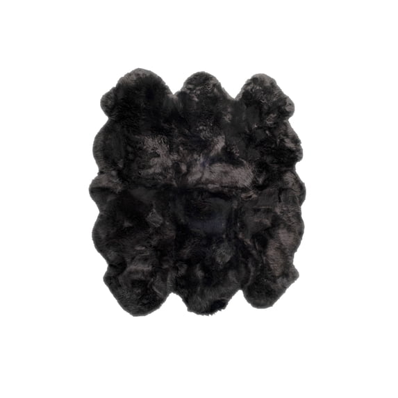 Natural New Zealand Sheepskin Sexto Rug | Black | 5.5'x5.5'