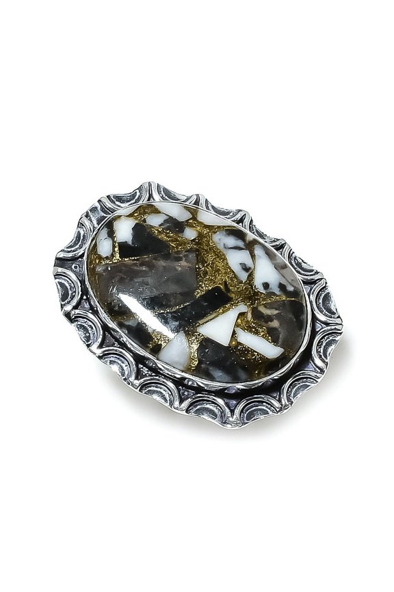 Natural Zebra Jasper Gemstone Handmade 925 Sterling Silver Gift Ring Size 9