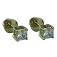 thumbnail image 1 of Natural Zircon Square Shape Gemstone Jewelry 925 Sterling Silver Stud Earrings For Women, 1 of 4
