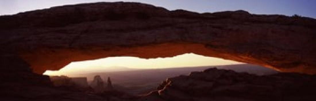 Natural arch at sunrise Mesa Arch Canyonlands National Park Utah USA Canvas Art - Panoramic Images (18 x 6)