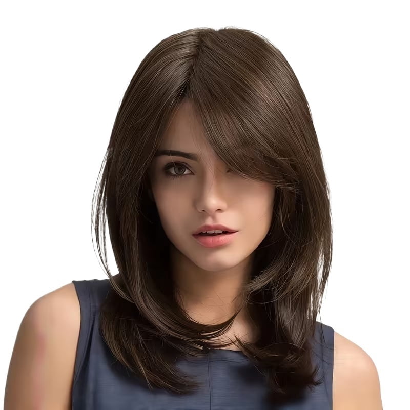 Natural brown layered wig | Fashionable daily wear for women | Suitable for cosplay and festival events