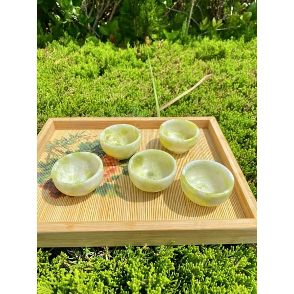 Natural cauliflower jade small bowl heavy decorative crystal random 1 piece -