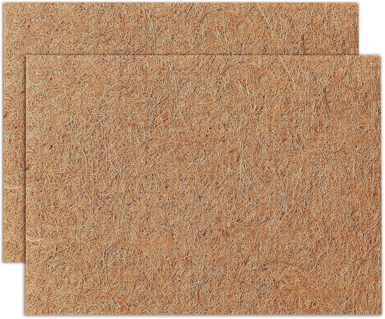 Natural coir liner片 - 1411 inches 2 coconut fiber pieces, for plants, flower pots, window baskets, gardening decoration, and pet reptile carpet or mat