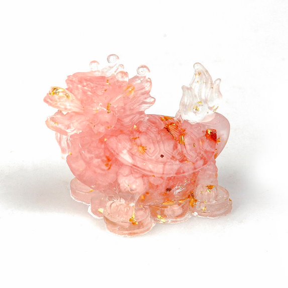 Natural crystal gravel glued dragon turtle ornament longevity faucet turtle home entrance decoration elderly celebratory birthday gift