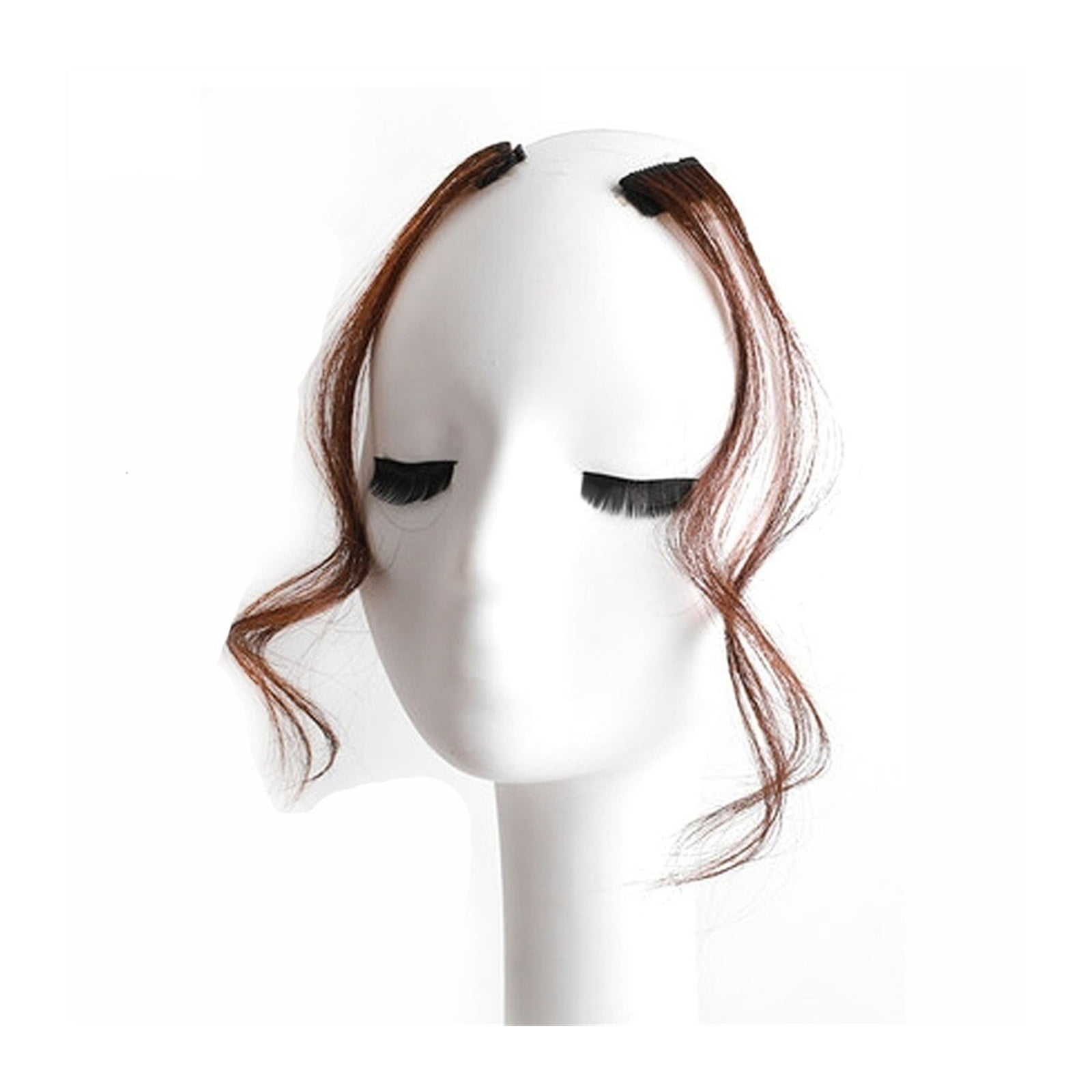 Natural curly side air bangs clip 30-35 cm women's fake bangs hair extension accessories 2-pack