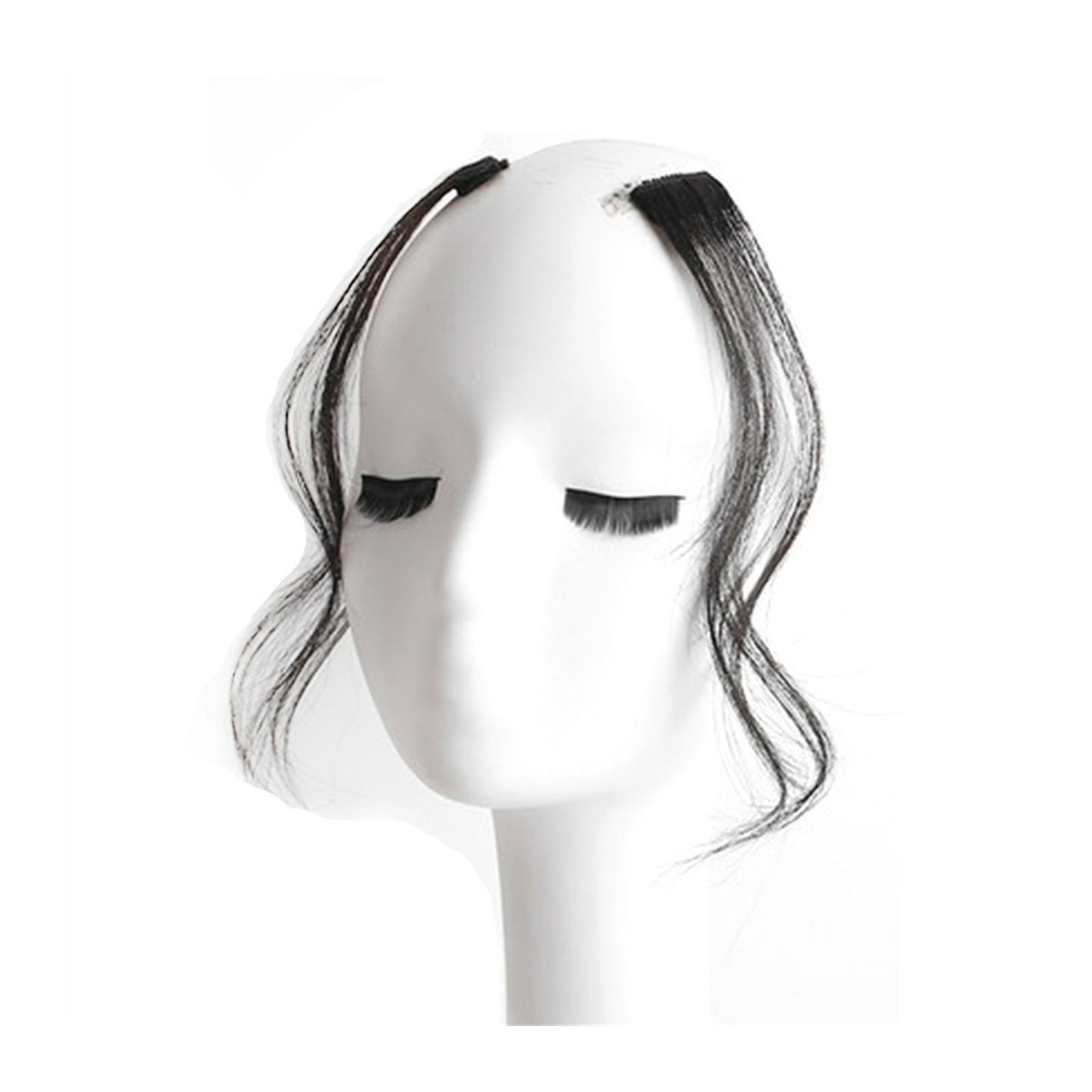 Natural curly side air bangs clip 30-35 cm women's fake bangs hair extension accessories 2-pack