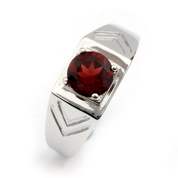 Natural garnet ring Mens Garnet Ring 925 Sterling Silver Gift For Him Garnet Statement Ring Promise Ring January Birthstone mens Ring