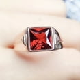 thumbnail image 1 of Natural garnet ring Mens Garnet Ring 925 Sterling Silver Gift For Him Garnet Statement Ring Promise Ring January Birthstone mens Ring, 1 of 3