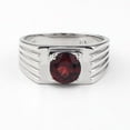 thumbnail image 1 of Natural garnet ring Mens Garnet Ring 925 Sterling Silver Gift For Him Garnet Statement Ring Promise Ring January Birthstone mens Ring, 1 of 3