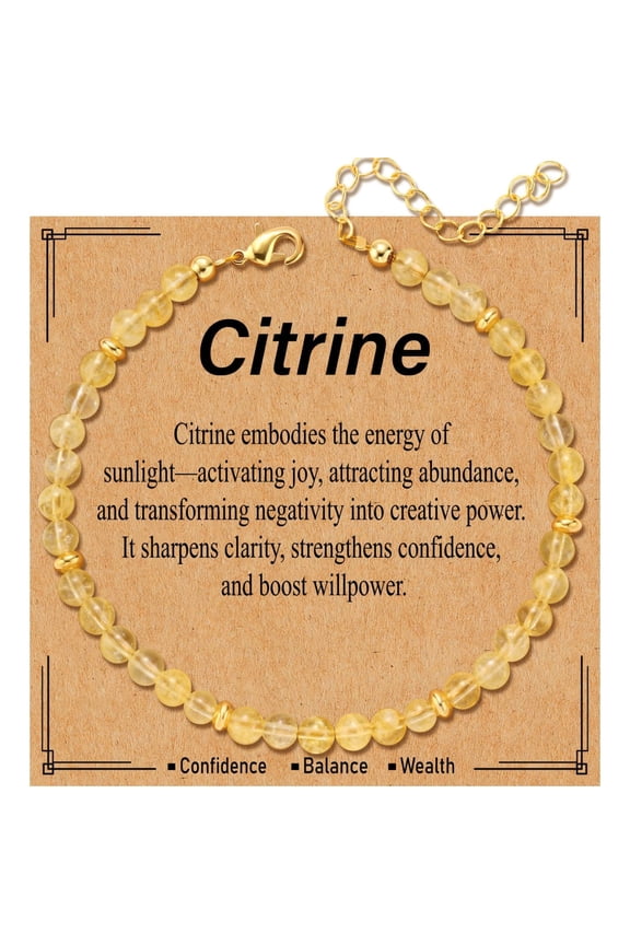 Natural healing crystal bracelet, women's style, relieves anxiety, citrine jewelry, an ideal gift for friends, daughters, sisters, mothers, and colleagues.