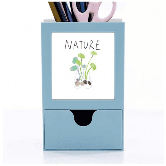 Natural island Painting Desk Supplies Organizer Pen Holder Card