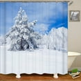 thumbnail image 1 of Natural landscape Shower Curtains Bathroom Curtain Snow Scene Cedar Waterproof Polyester Bath Curtain Home Decorationwith, 1 of 5