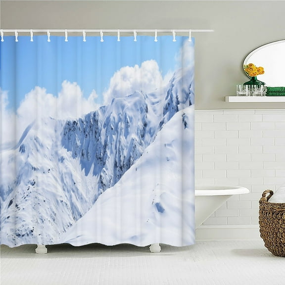 Natural landscape Snow Mountain Shower Curtains Bathroom Curtain Waterproof Polyester Home Decoration Bath Curtain with