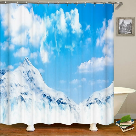 Natural landscape Snow Mountain Shower Curtains Bathroom Curtain Waterproof Polyester Home Decoration Bath Curtain with