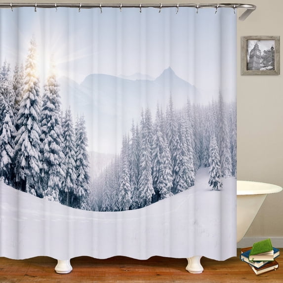 Natural landscape Snow Mountain Shower Curtains Bathroom Curtain Waterproof Polyester Home Decoration Bath Curtain with
