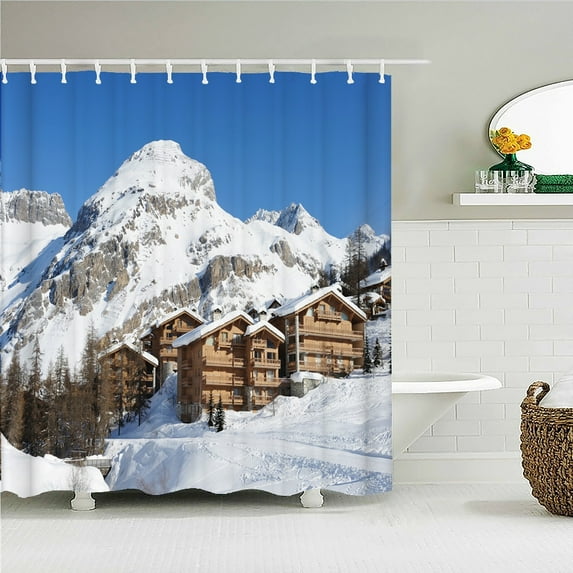 Natural landscape Snow Mountain Shower Curtains Bathroom Curtain Waterproof Polyester Home Decoration Bath Curtain with