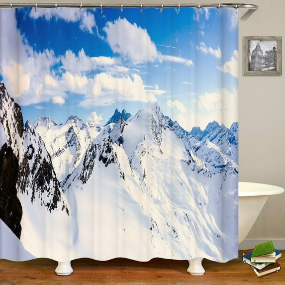 Natural landscape Snow Mountain Shower Curtains Bathroom Curtain Waterproof Polyester Home Decoration Bath Curtain with