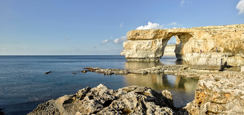 Natural limestone rock formations Azure Window Dwejra Bay Gozo Malta Canvas Art - Panoramic Images (12 x 24)