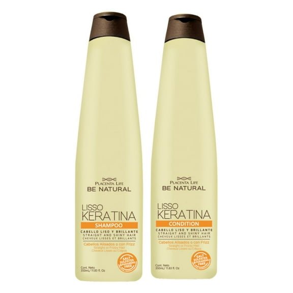Be Natural lisso keratina Shampoo y Acondicionador (2 Pack) Be Natural Shampoo Lisso Keratina Be Natural Acondicionador Lisso Keratina Be Natural Liso Prolongado