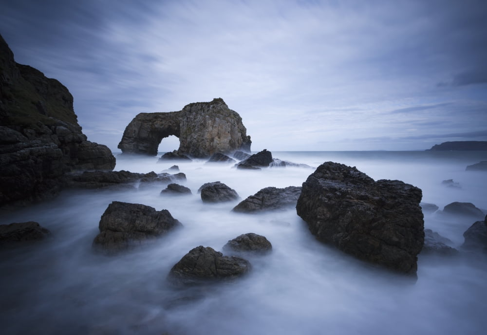 Natural rock arch over the sea County Donegal Ireland Canvas Art - Peter McCabe Design Pics (36 x 24)
