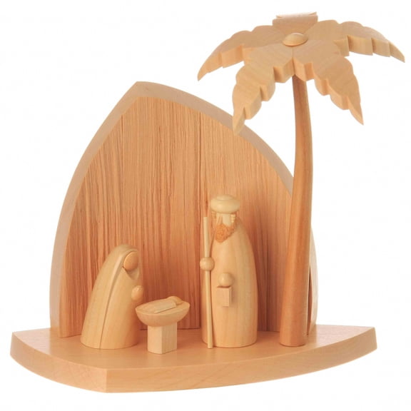 Natural rock nativity scene with Holy Family & palm tree of Schalling