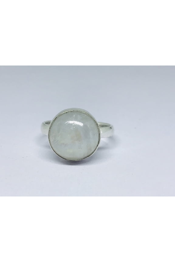 Natural round shape moonstone midi ring,promise rings,christmas gifts