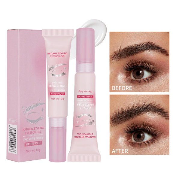Natural-shaped Eyebrow Styling Glue, Eyebrow Fix Gel, Eyebrow Shaping Made of Perfect Wax & Gel Formula for Simple or Full Brows