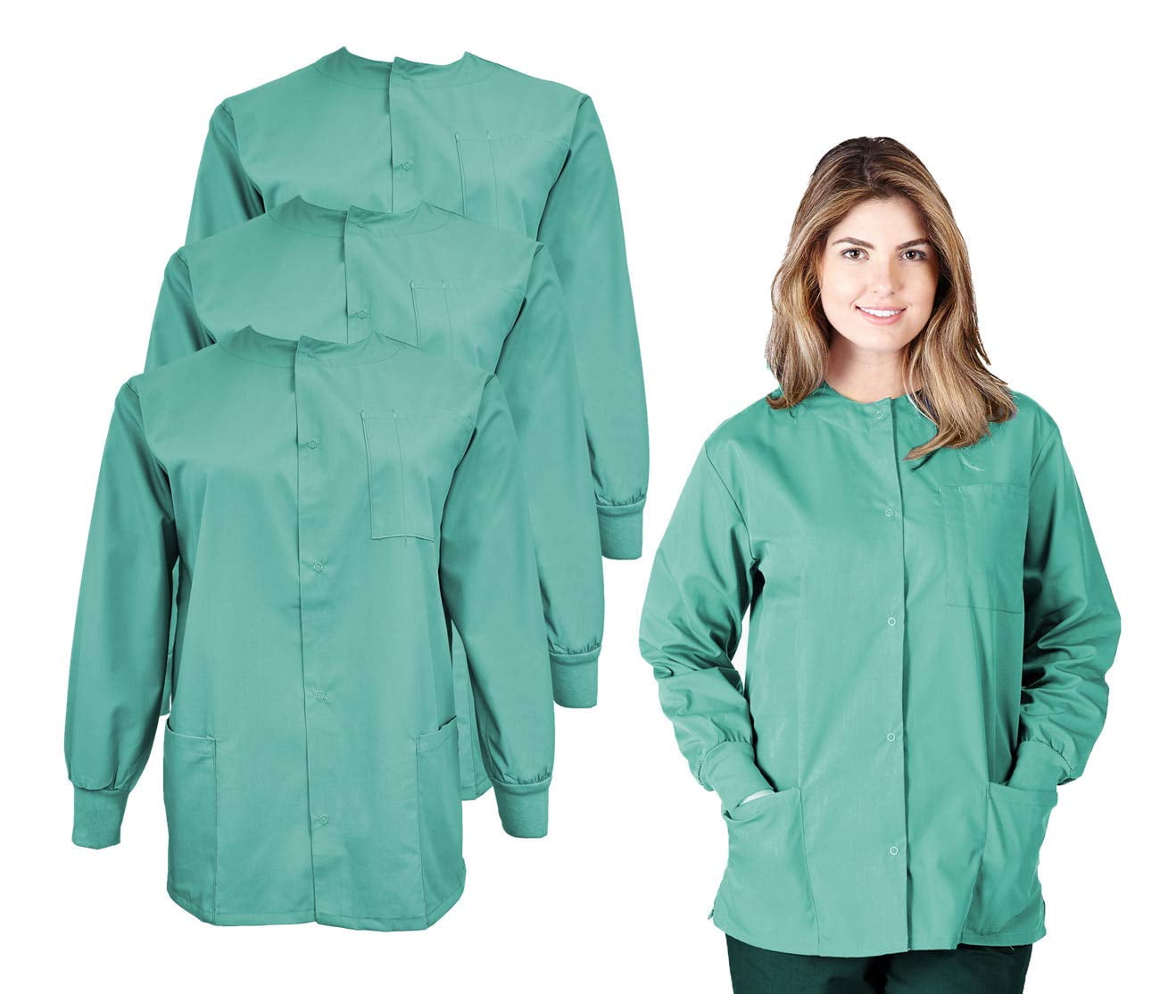 Natural uniforms Women's Scrub Jacket Warm Up Lightweight Medical Scrub