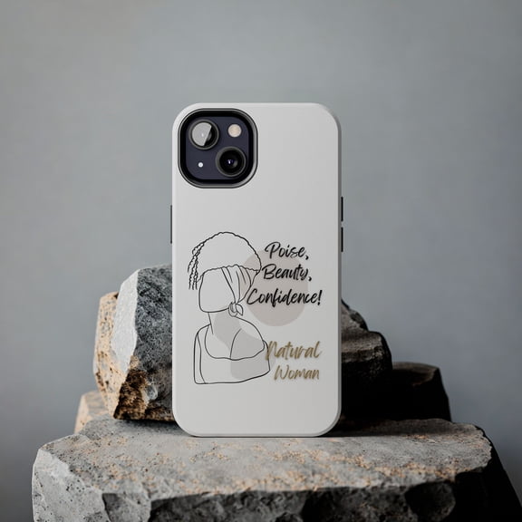 Natural woman Puff (BL)Tough Phone Cases WHITE