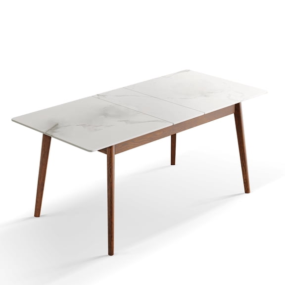 Natural wood finish | Adjustable size for party or daily use | Safe and stable dining table choice