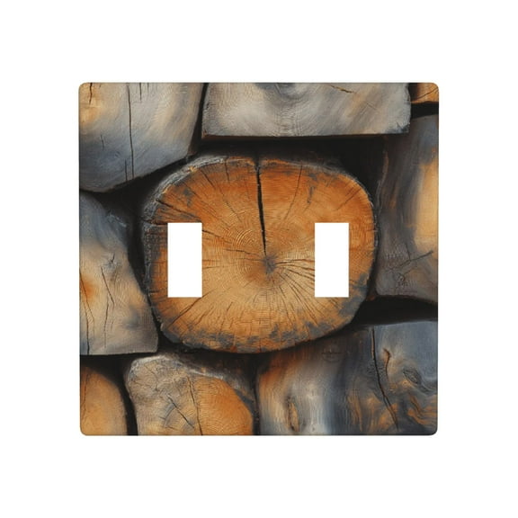 Natural wood trunk with artistic veins Light Switch Cover Plates Single Toggle Wall Plate, Decorative 2-Gang Christmas Decor Lightswitch Cover