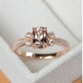 thumbnail image 1 of NaturalPeach Morganite Ring, 936 Sterling Silver Gold Plated Ring, Gift for Her, Gemstone Ring, Birthstone Rings for Women, Gift For Her, 1 of 2