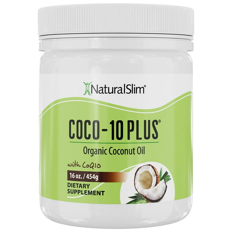 NaturalSlim Coco-10 Plus® – Blend of Organic Coconut Oil & Coenzyme Q10,  16oz 